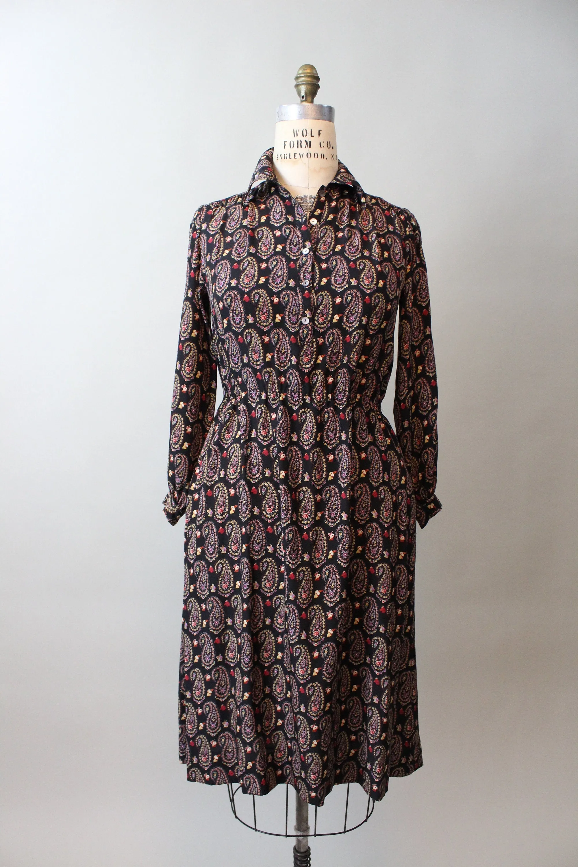 1970s HANAE MORI bird print novelty dress small medium | new fall