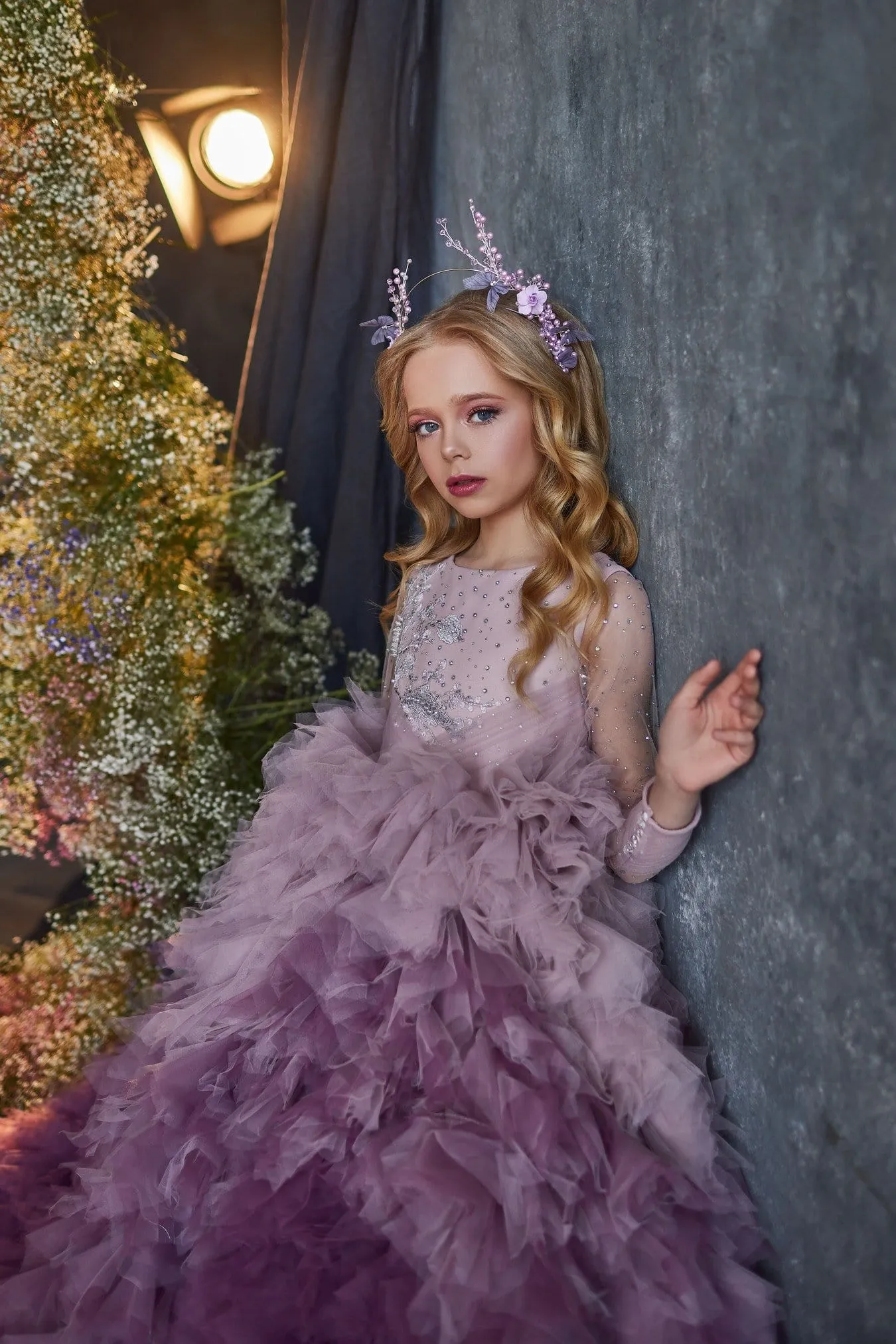 3214 Unconventional Ombre Tulle Dress for Girls