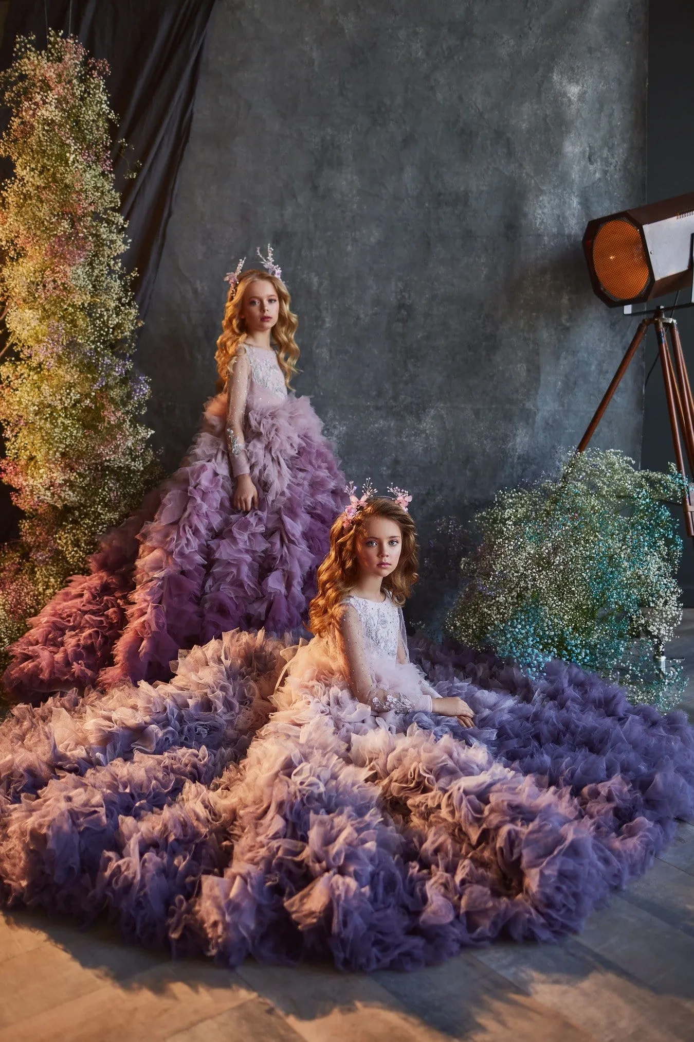 3214 Unconventional Ombre Tulle Dress for Girls
