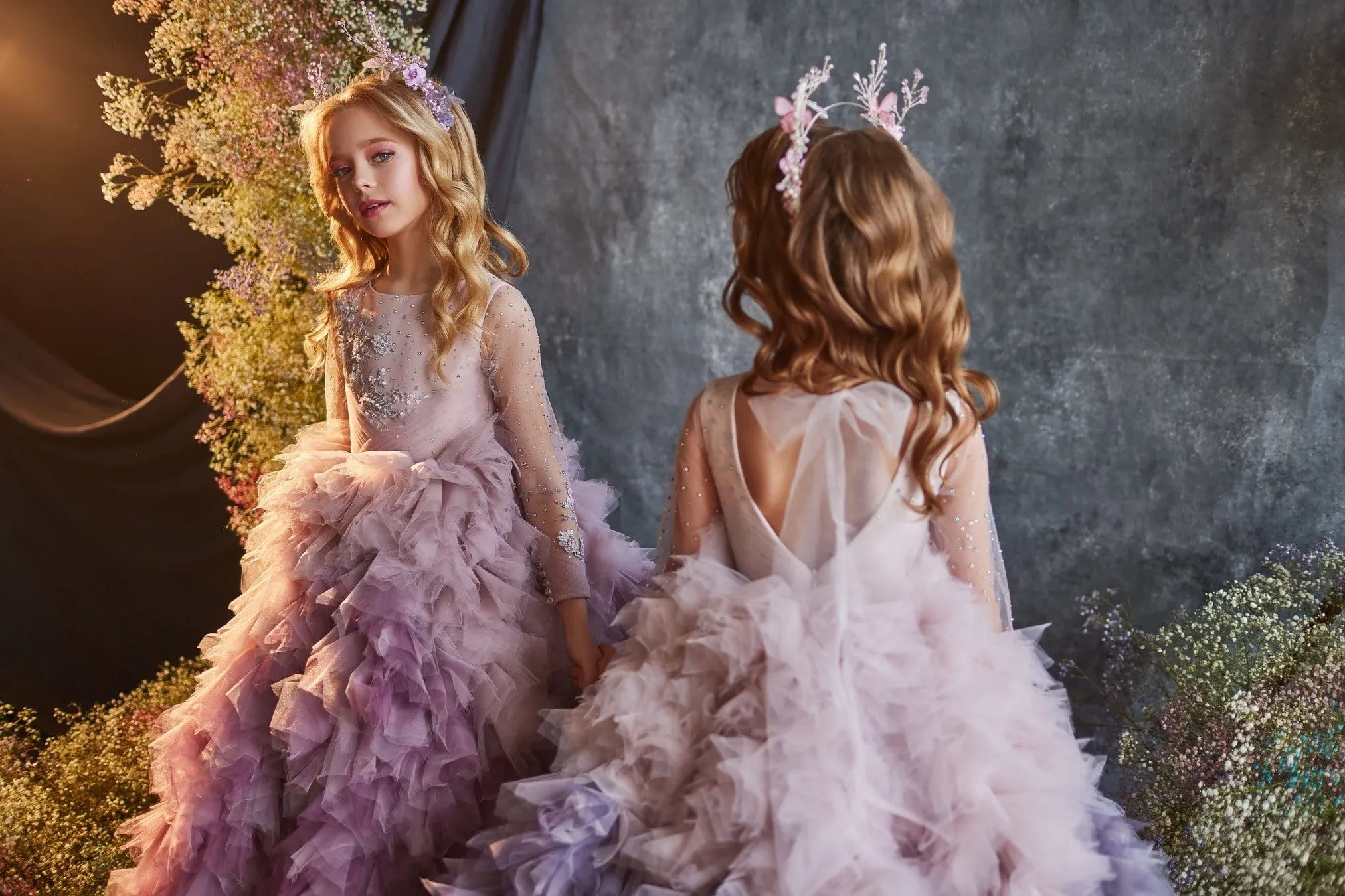 3214 Unconventional Ombre Tulle Dress for Girls