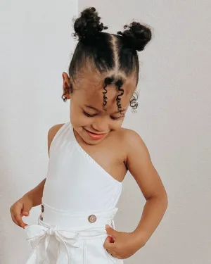 Adley One Shoulder Leotard - White