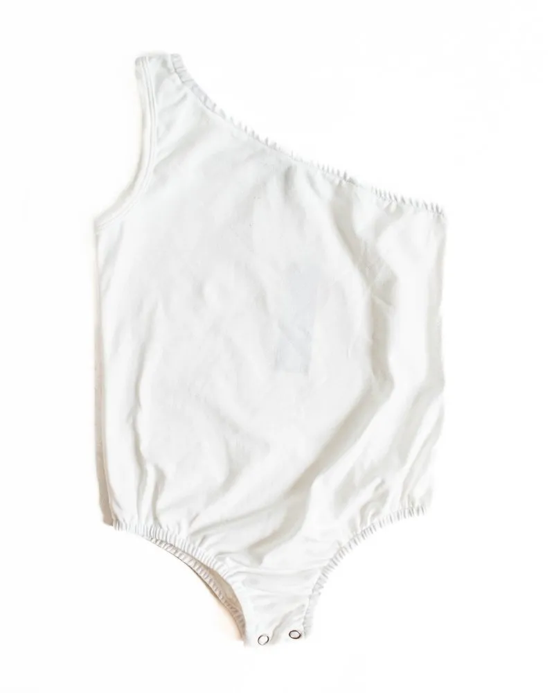 Adley One Shoulder Leotard - White