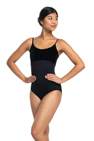 AinslieWear 103V Spaghetti Strap with Velvet Bodice Leotard