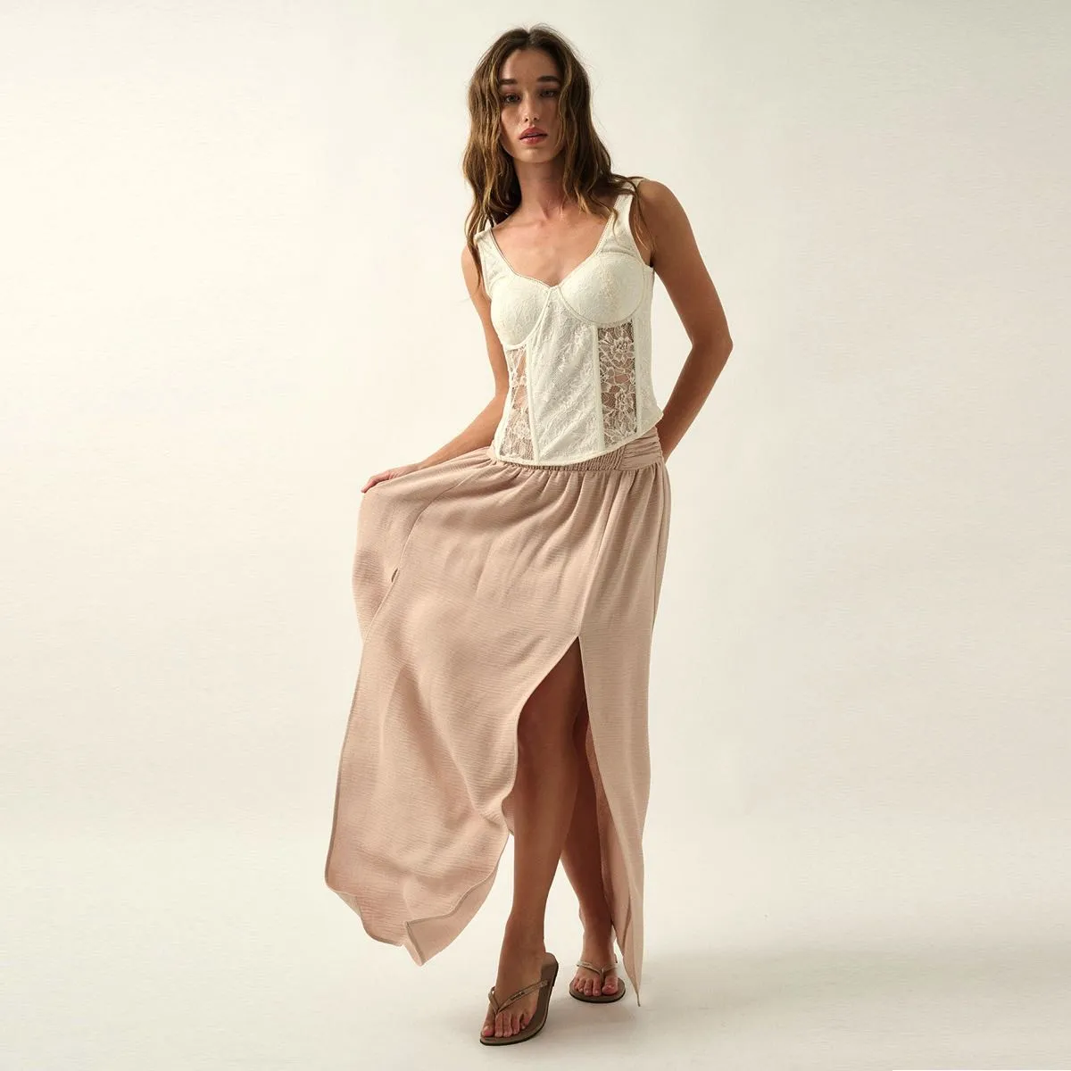 Alicia Corset Top in Ivory