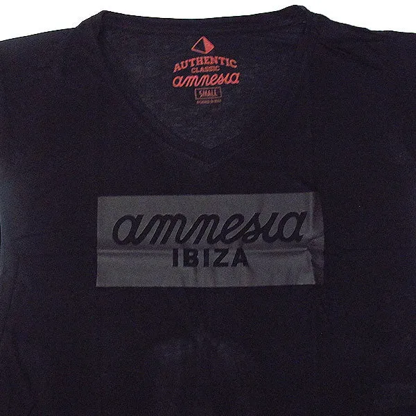 Amnesia Ibiza Women's T-shirt with Leather Look Logo