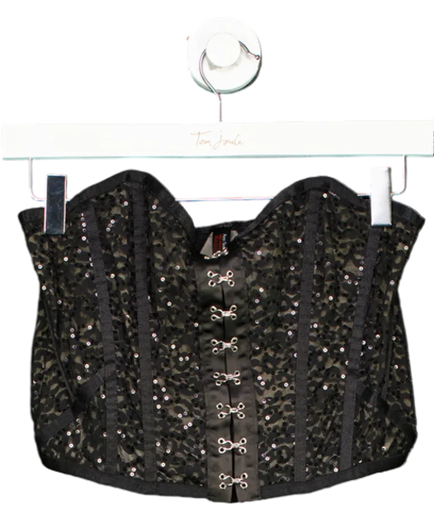 Ann Summers Black The Dazzler Corset UK 12