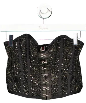 Ann Summers Black The Dazzler Corset UK 12