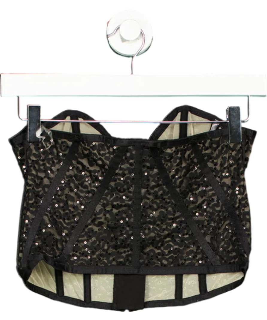 Ann Summers Black The Dazzler Corset UK 12