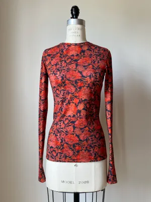 armor print long sleeve jersey top