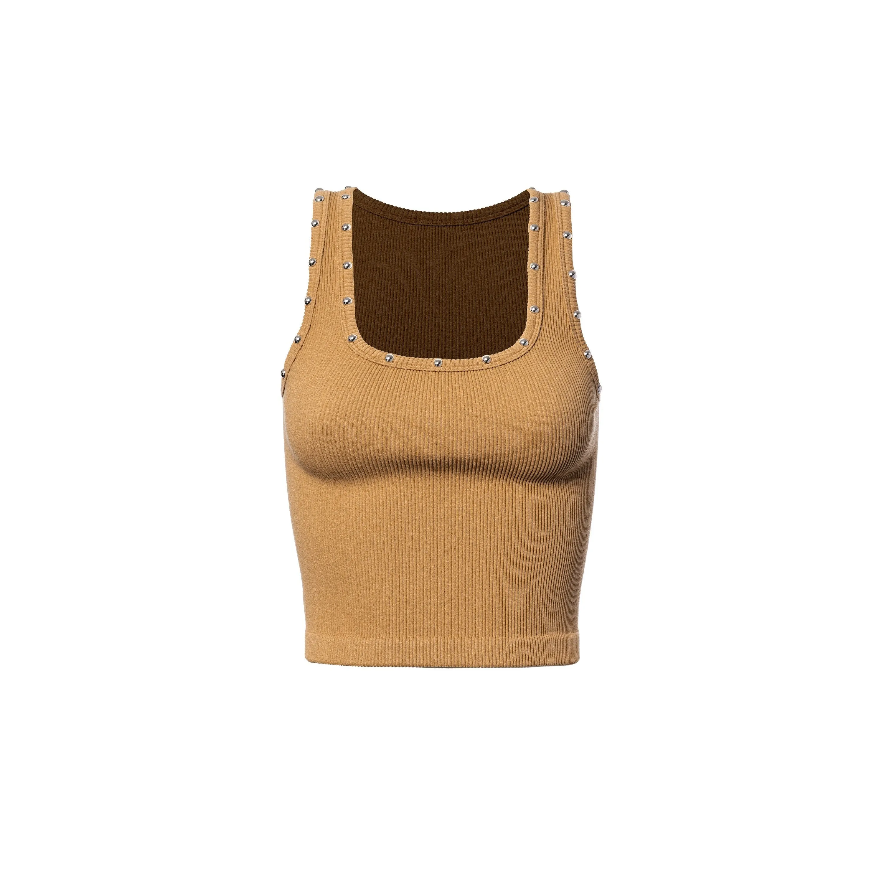 BASIC STUDDED RIBBED TOP