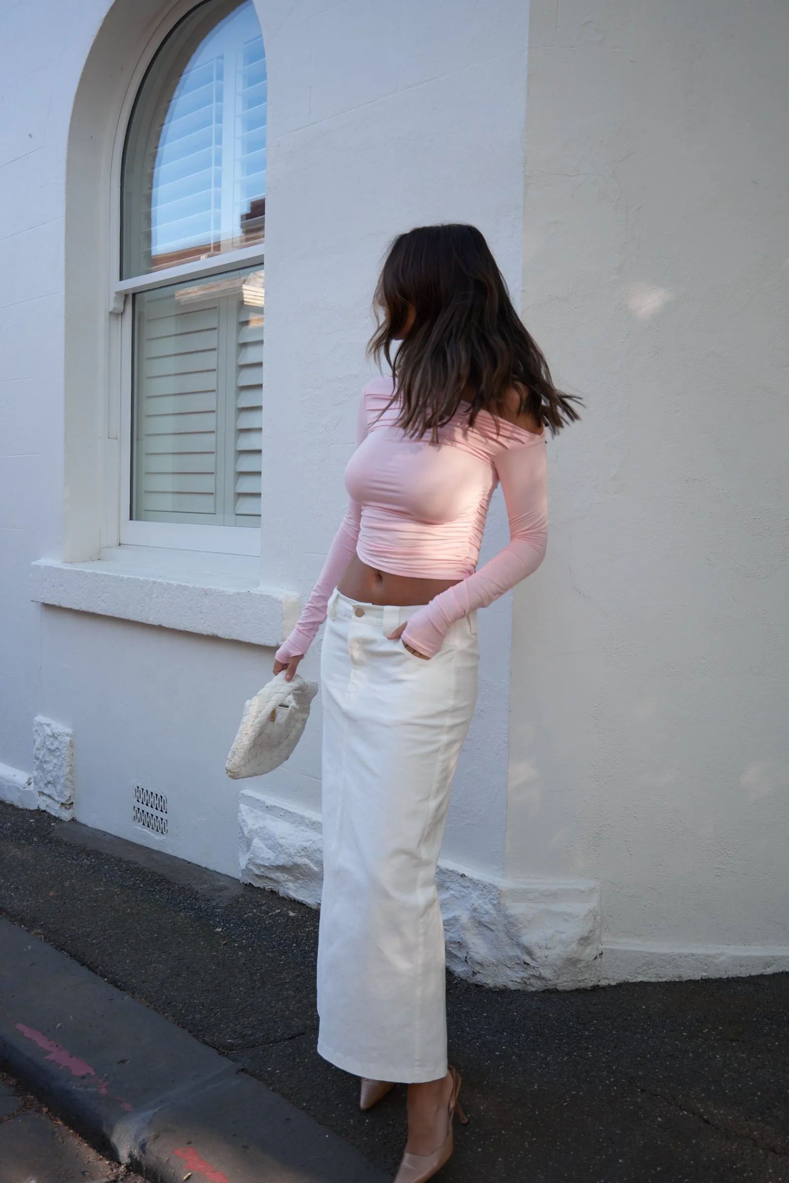 Bella Ruche off The Shoulder Top - Pink
