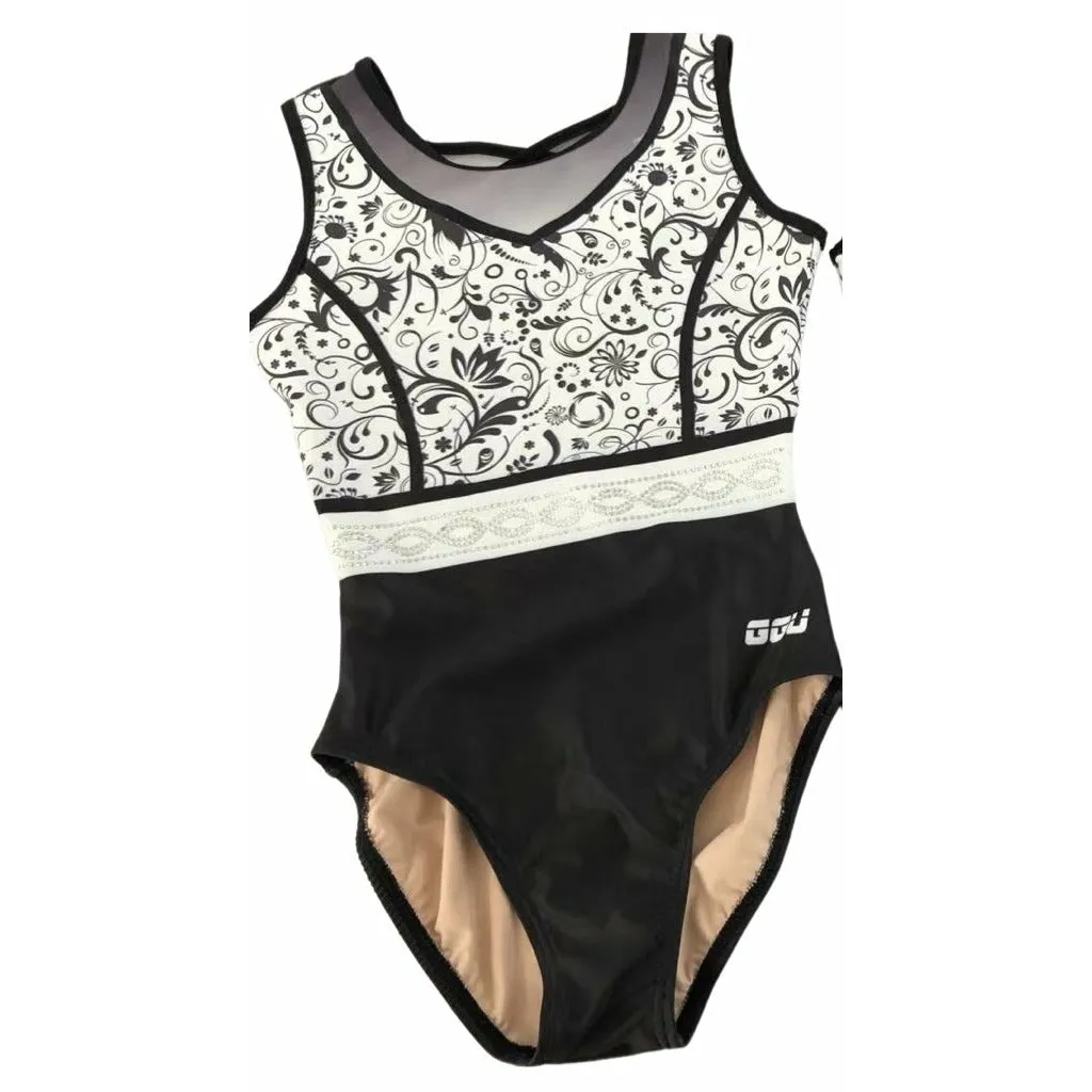 Black and White Floral Leotard