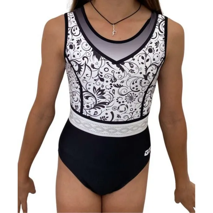 Black and White Floral Leotard