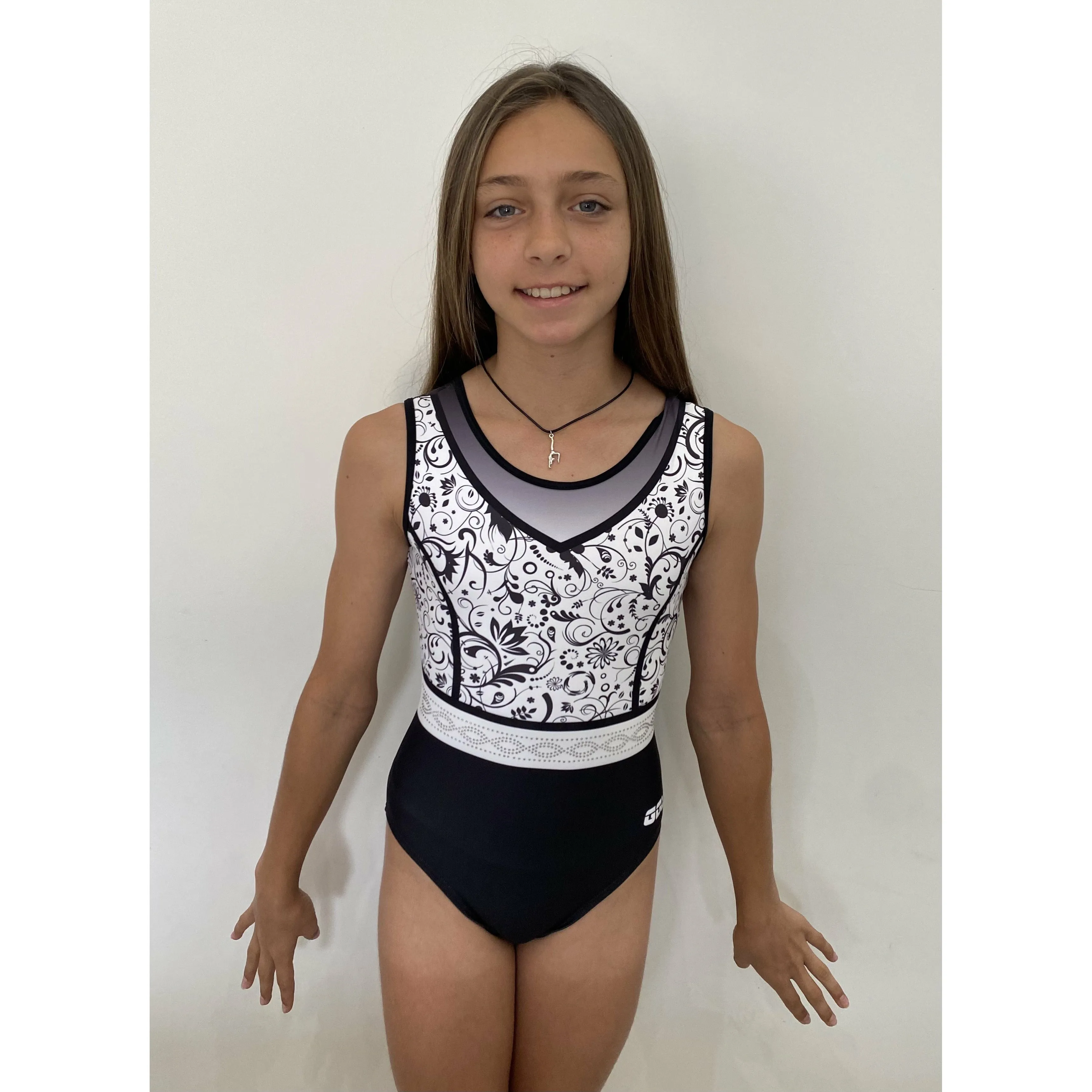 Black and White Floral Leotard