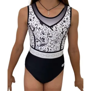 Black and White Floral Leotard