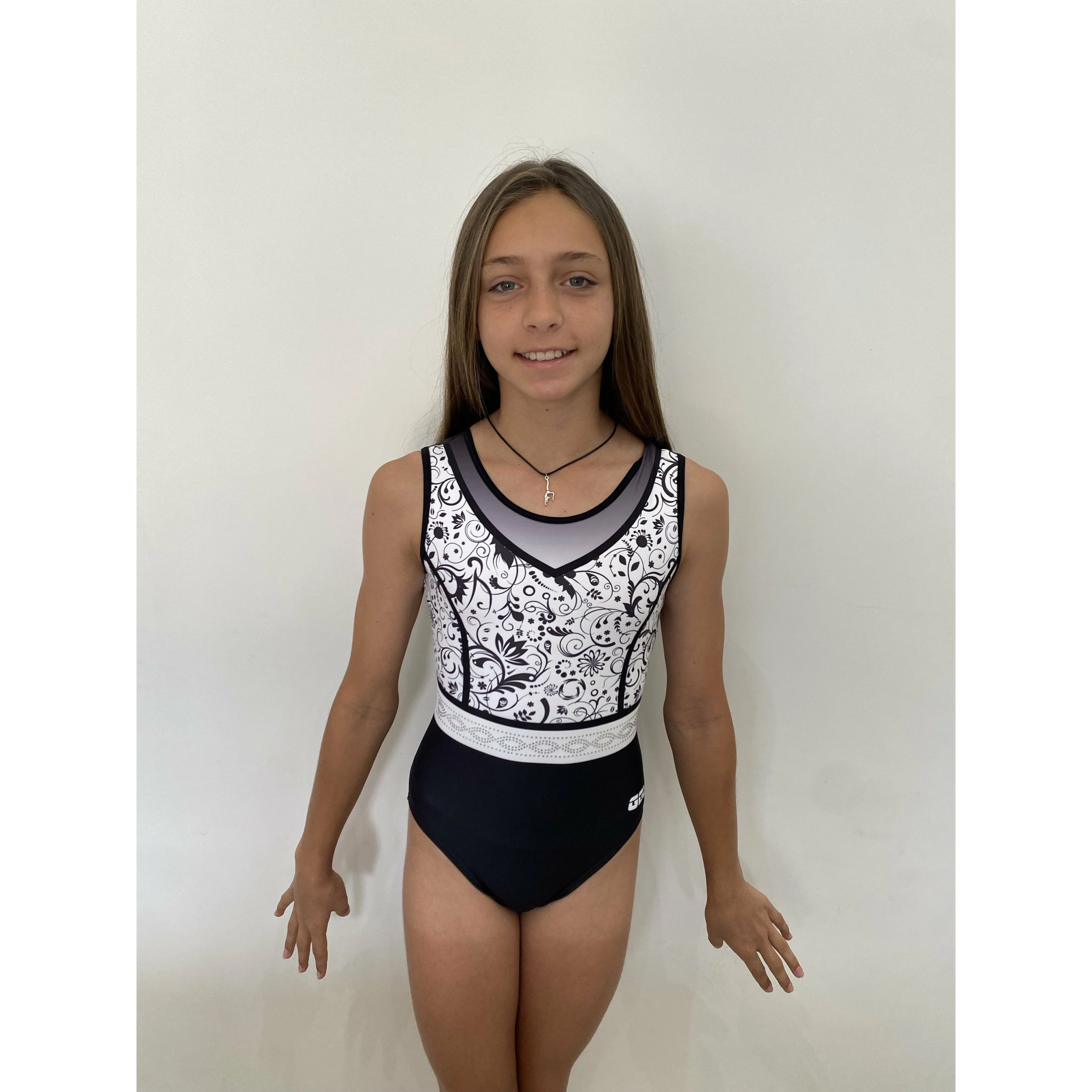 Black and White Floral Leotard