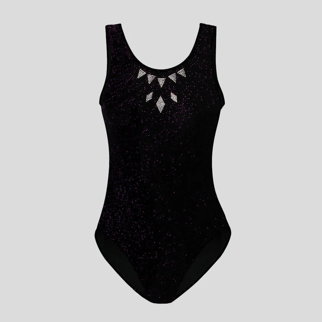 Black Shimmer Velvet Leotard