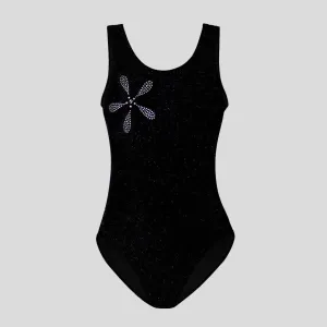 Black Shimmer Velvet Leotard