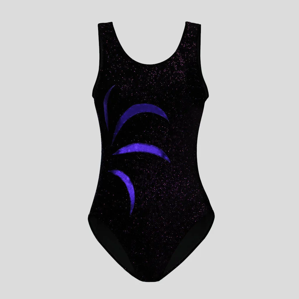 Black Shimmer Velvet Leotard