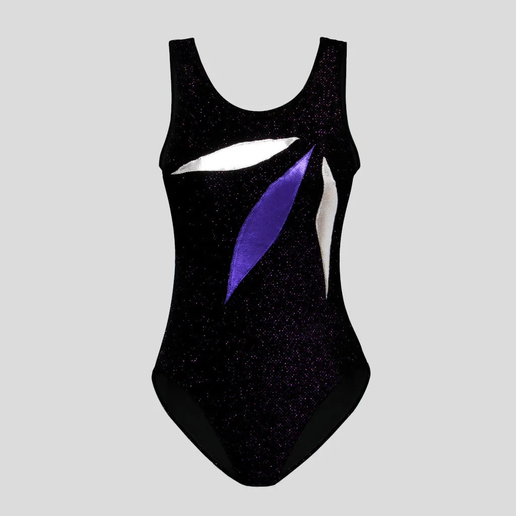 Black Shimmer Velvet Leotard