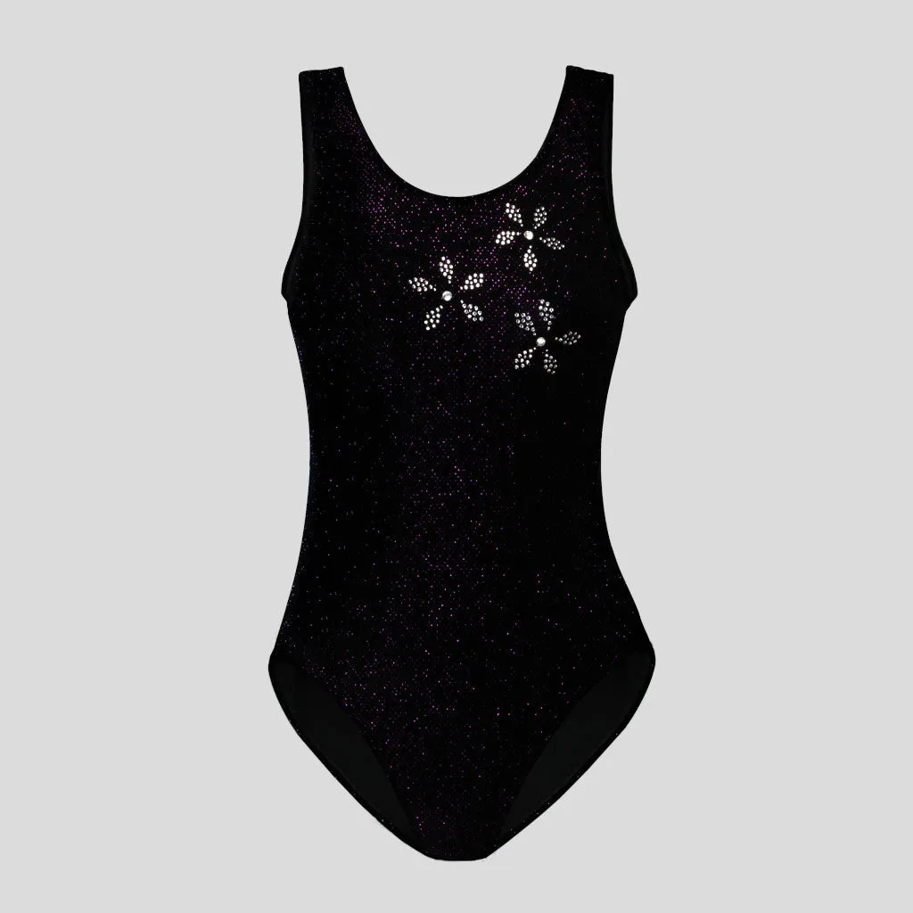 Black Shimmer Velvet Leotard