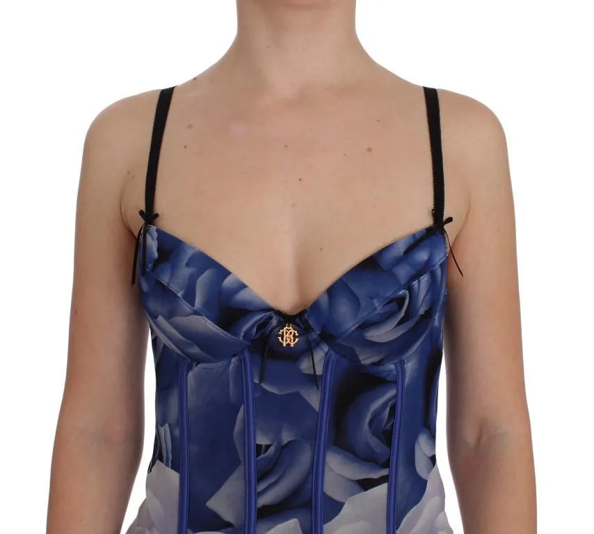 Blue Corset Bustier Top Underwear
