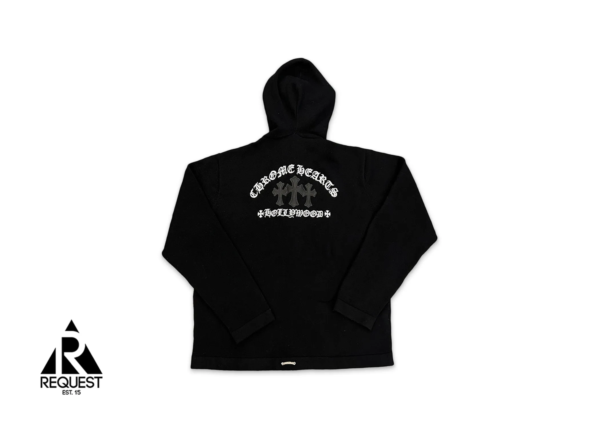 Cashmere Leather Triple Cross Hoodie "Black”