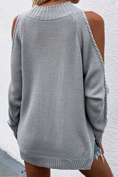 Casual Solid Hollowed Out O Neck Tops(6 Colors)