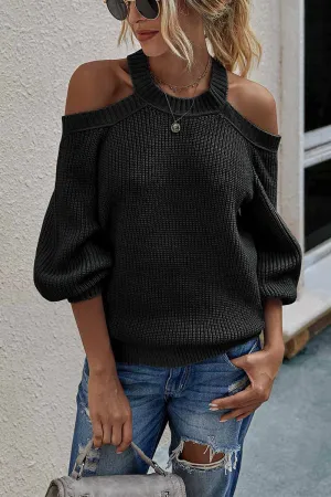 Chicindress Solid Off-shoulder Knitted Sweater