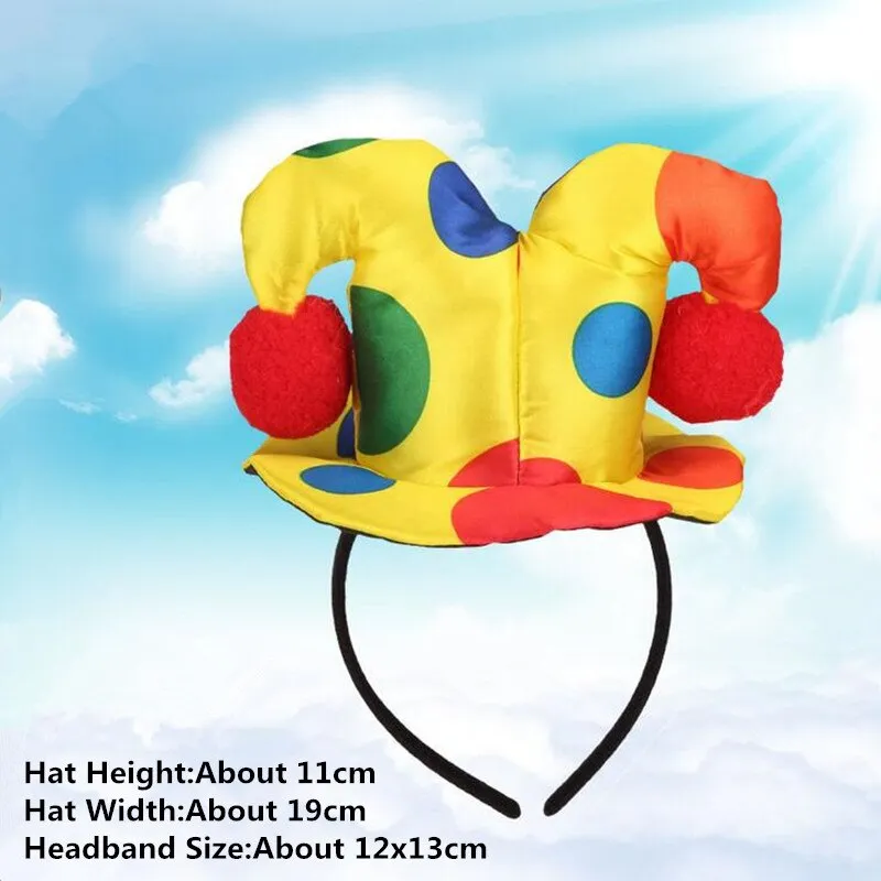 Clown Costume Set Wig Hat Nose Bow Tie  Accessories for Kids Adult Halloween  Party Circus Carnivals Cosplay  Props