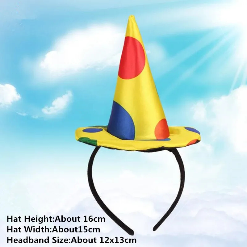 Clown Costume Set Wig Hat Nose Bow Tie  Accessories for Kids Adult Halloween  Party Circus Carnivals Cosplay  Props