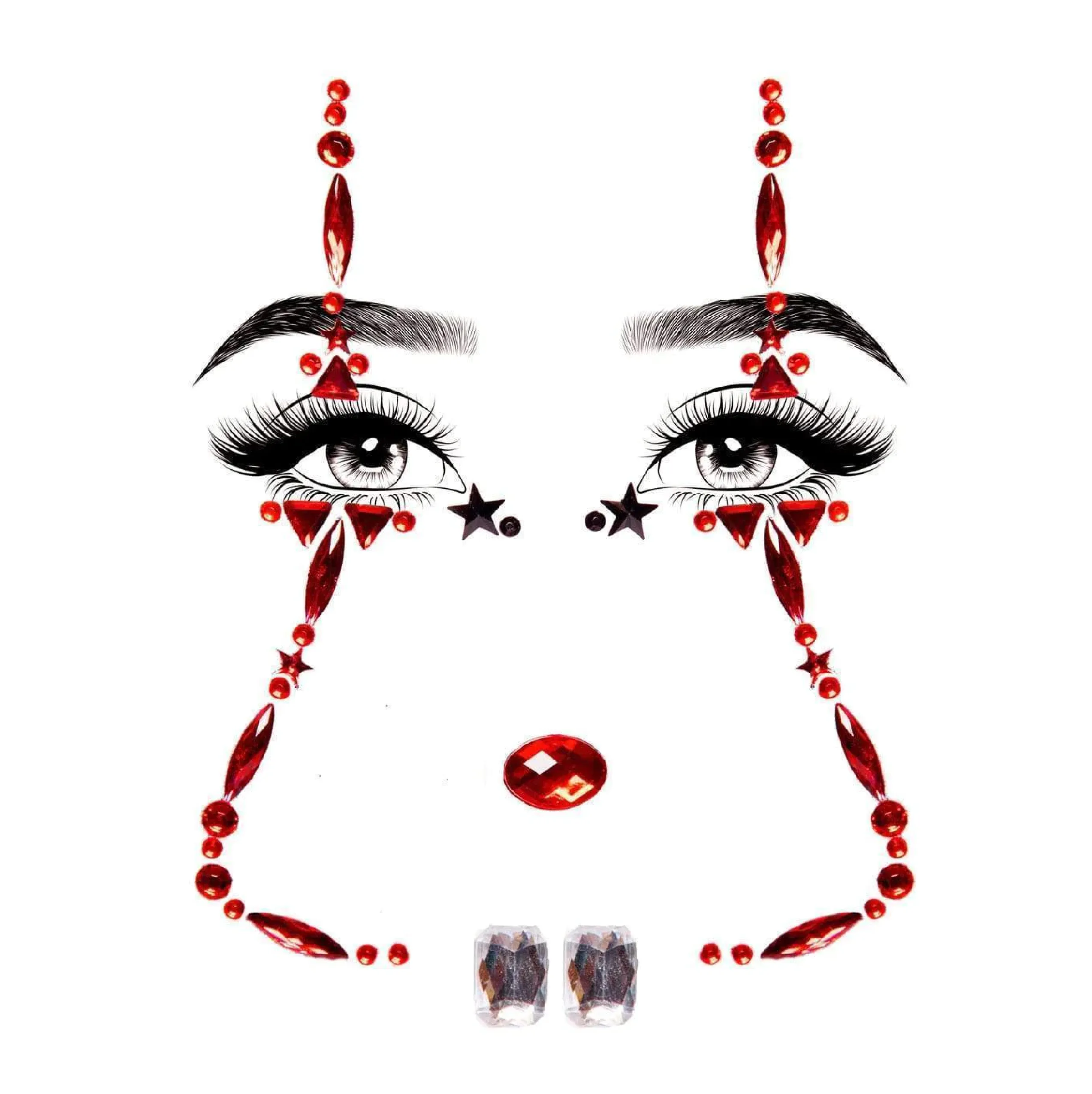 Clown Rhinestone Stick-On Jewels