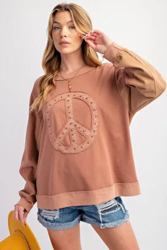 Cocoa Peace Studded Pullover