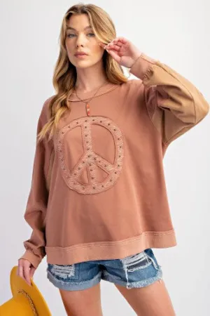 Cocoa Peace Studded Pullover