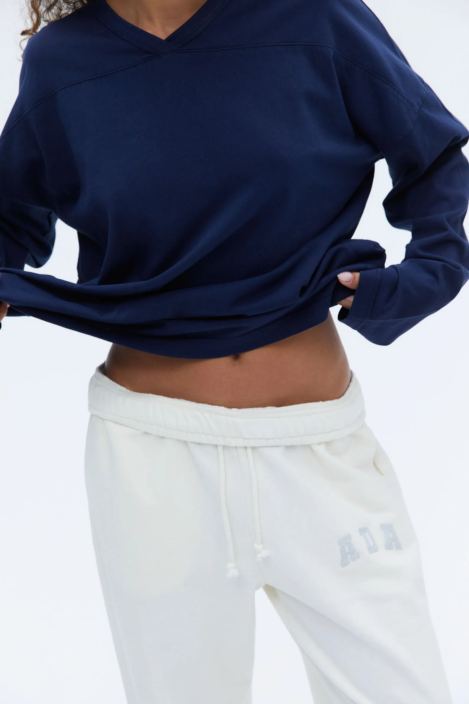 College Jersey T-shirt - Navy Blue/Marshmallow White