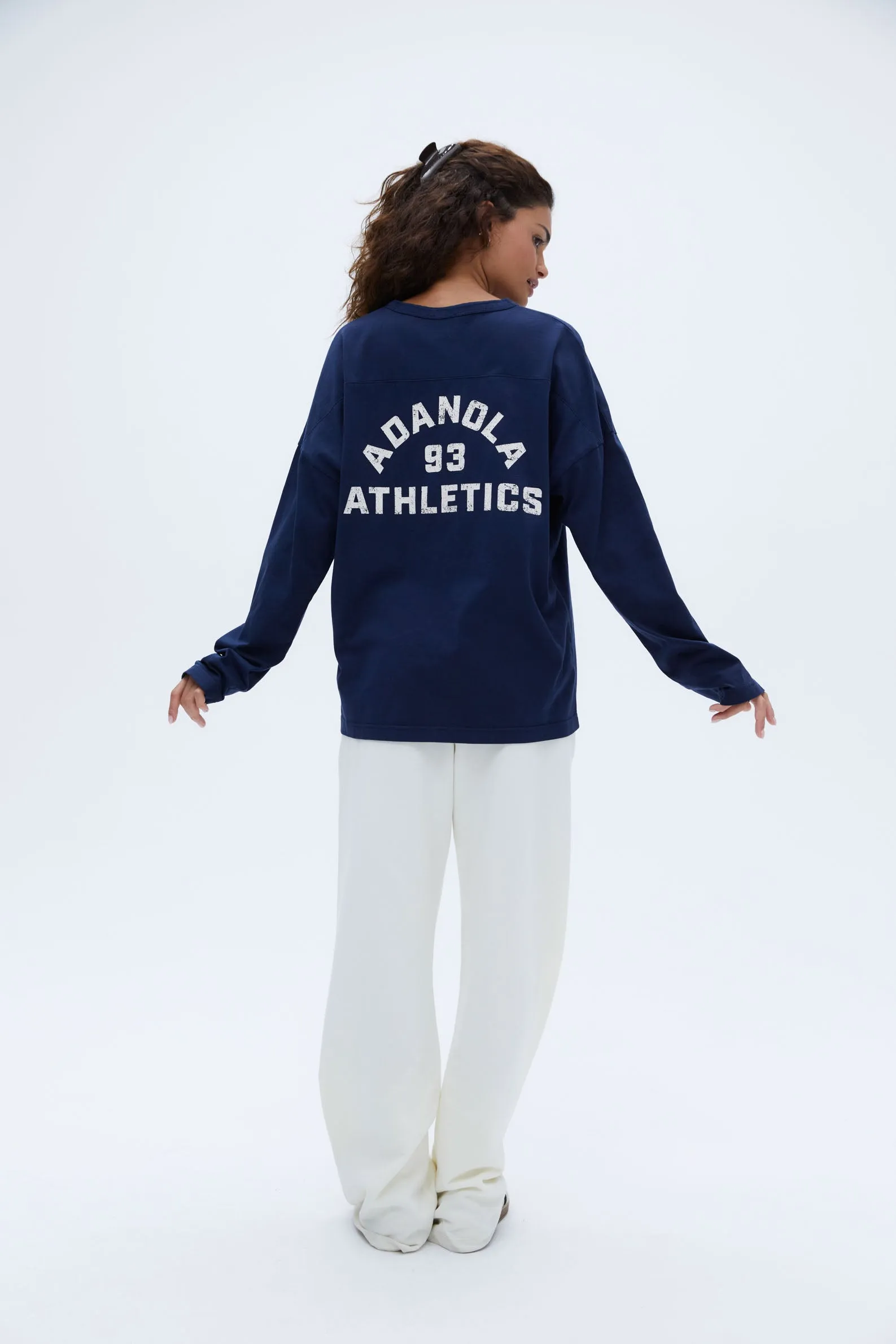 College Jersey T-shirt - Navy Blue/Marshmallow White