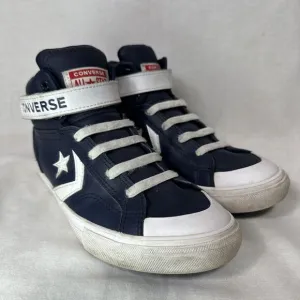 Converse Pro Blaze Strap Leather High Tops Youth 4 Navy‎ 670508C Lace up