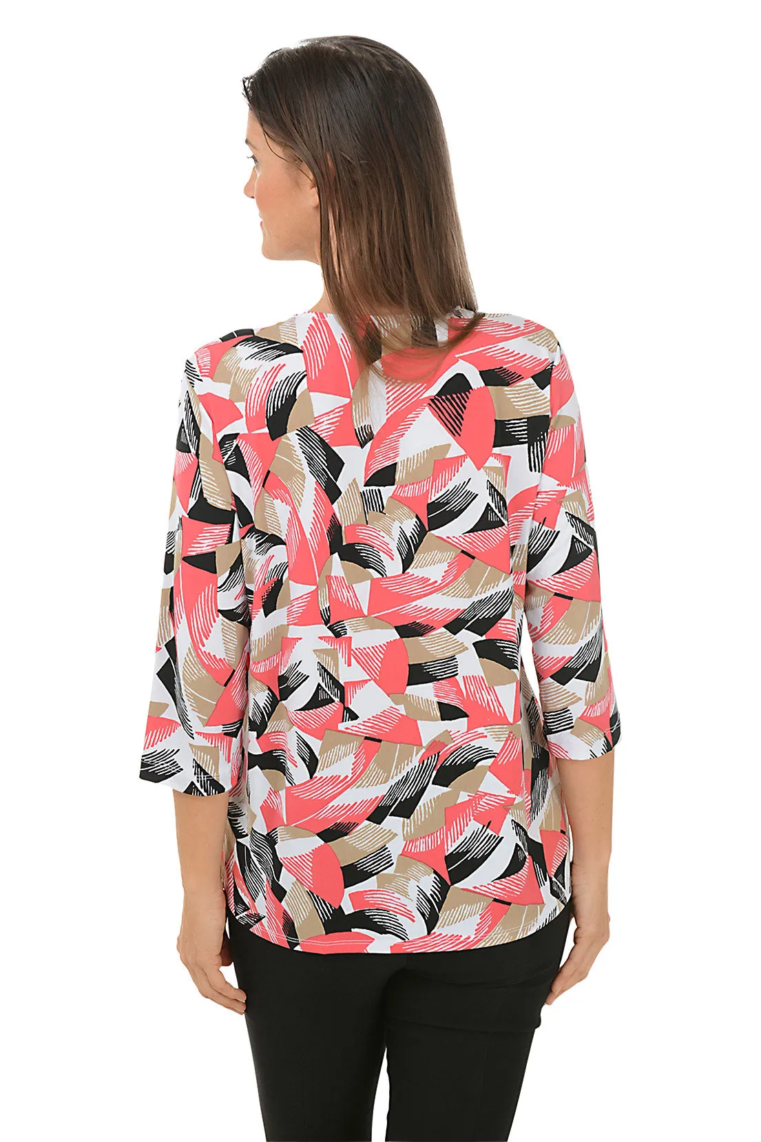 Coral Wingspan Braided Neck Top