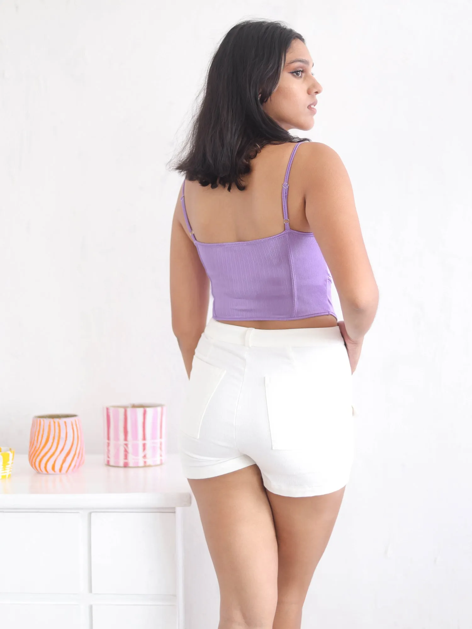 Corset Detaield Front Tie-up Top