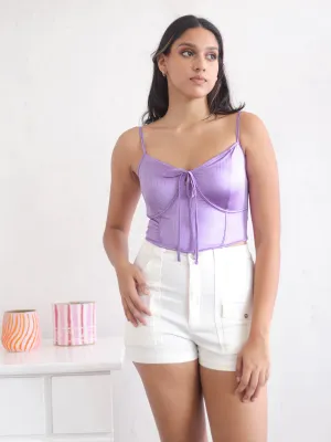 Corset Detaield Front Tie-up Top
