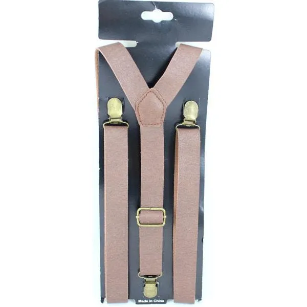 Country Squire Leather Look Brown Braces