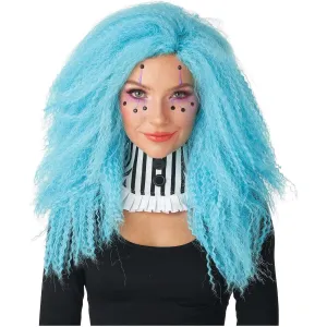 Crimped N Kooky Blue Wig