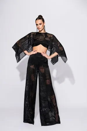 Cropped Flutter Sleeve Top