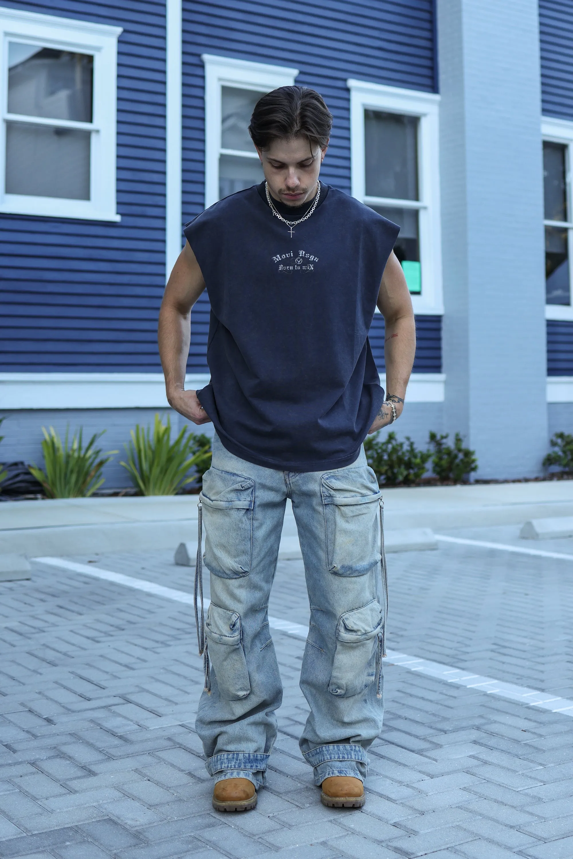DAGGER CUT-OFF - WASHED NAVY
