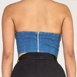 Danni Denim Crop Corset