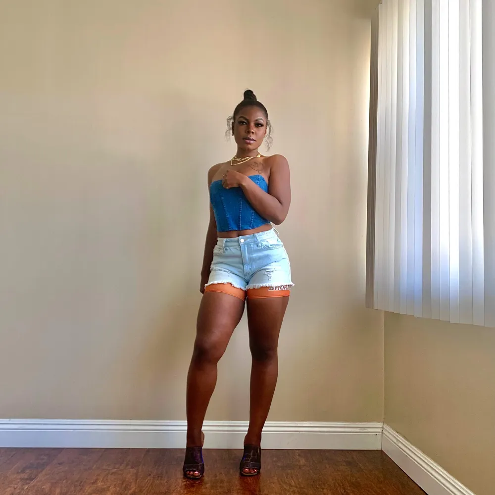 Danni Denim Crop Corset