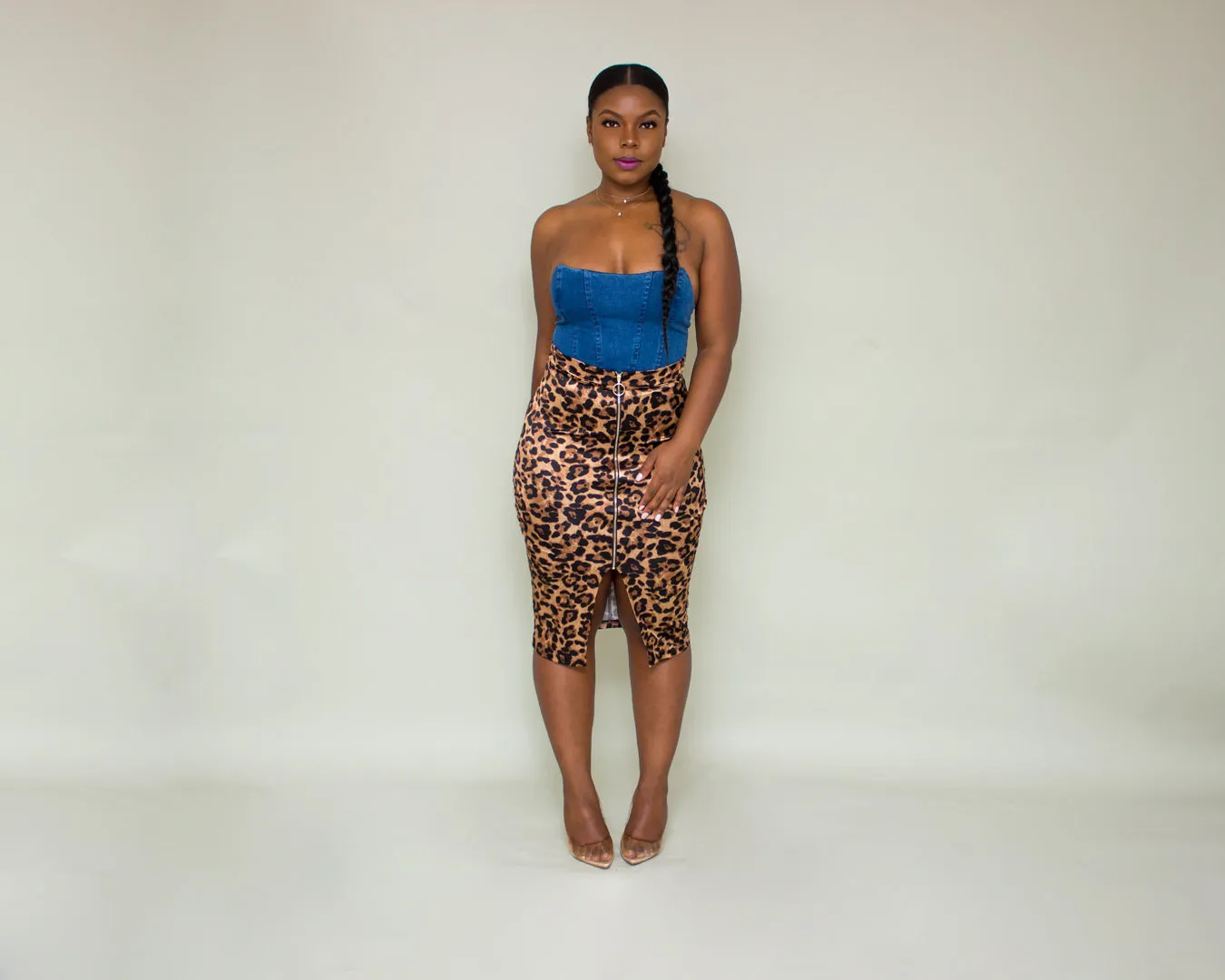 Danni Denim Crop Corset