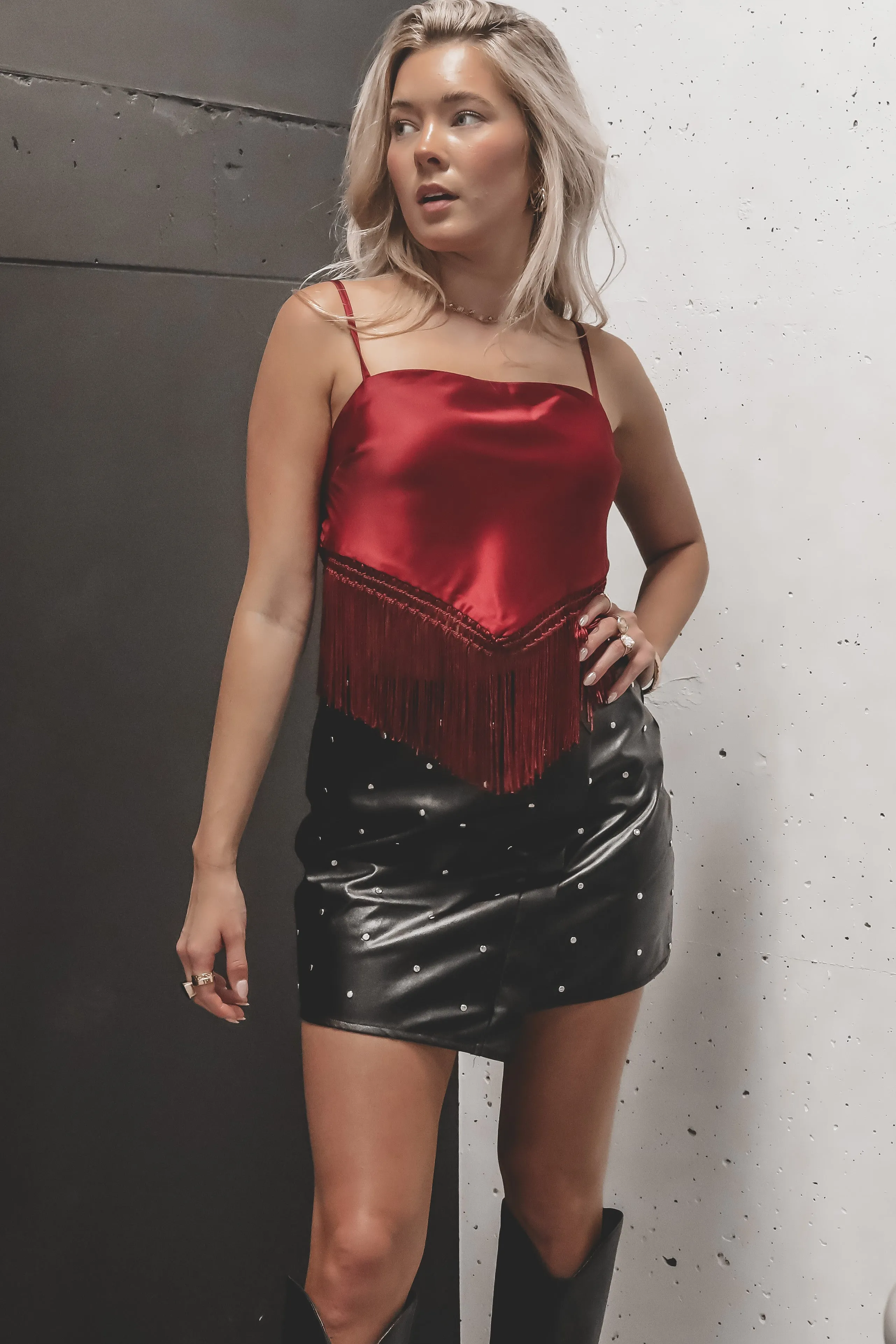 DEAL Here To Add A Little Sparkle Black Studded Skirt