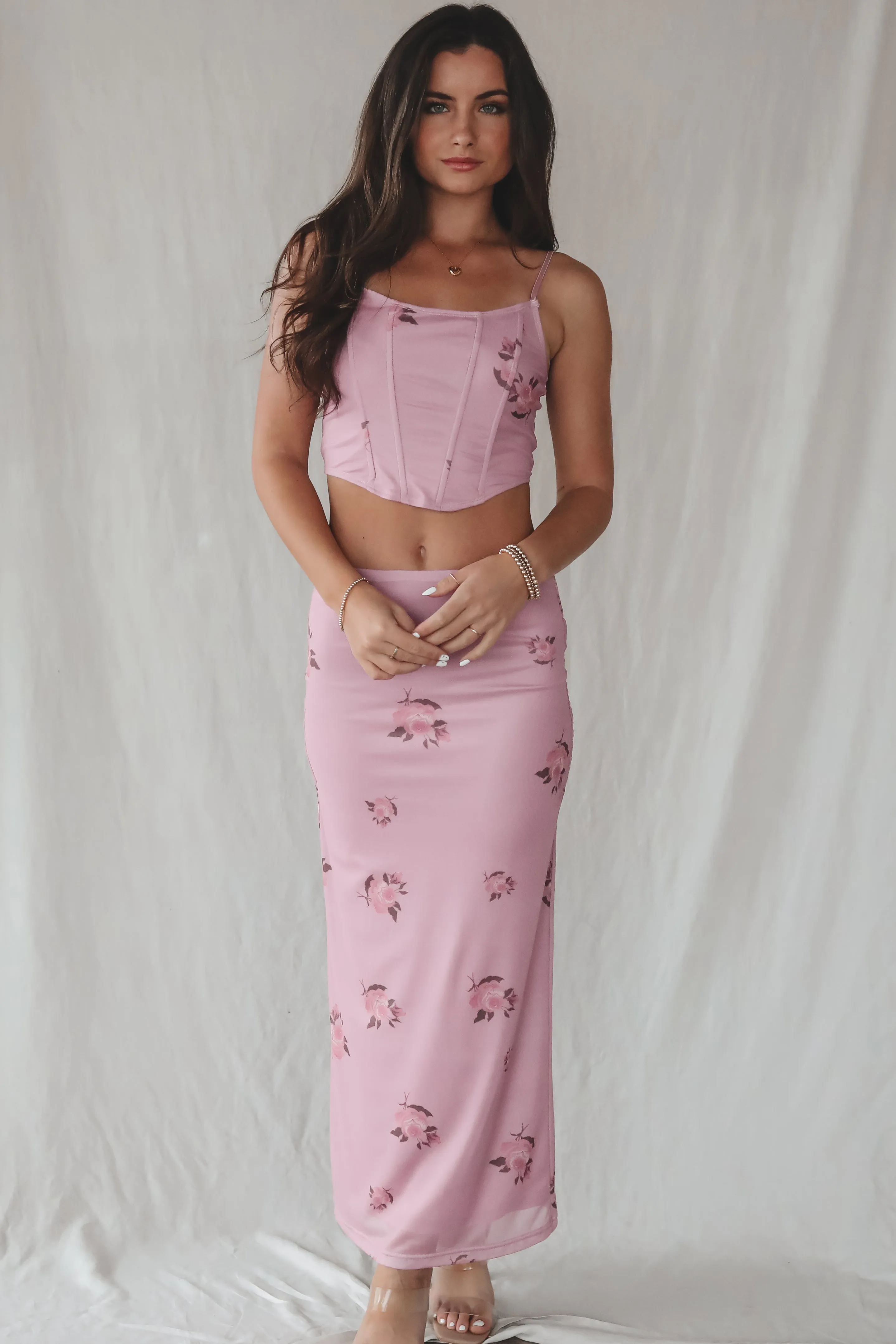 DEAL Keep My Promises Purple Floral Maxi Skirt