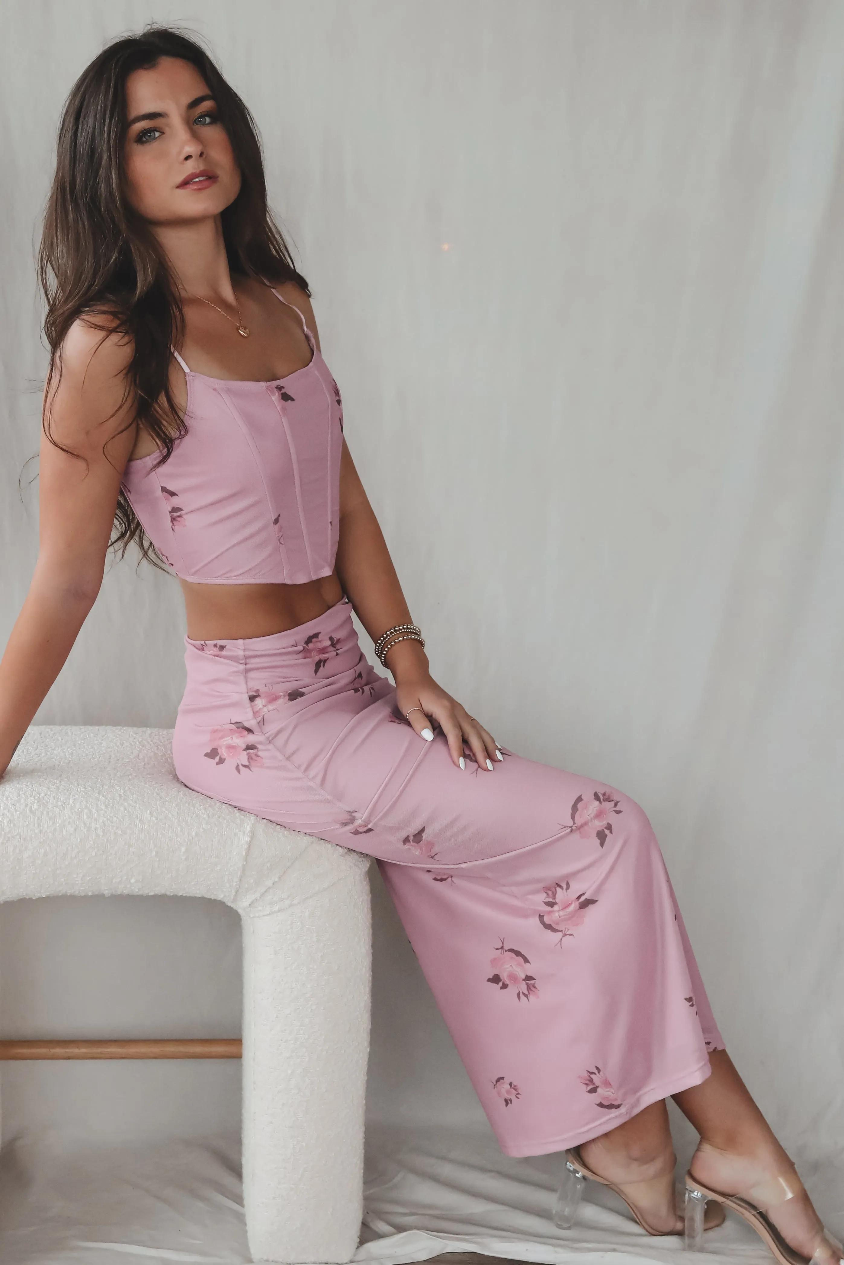 DEAL Keep My Promises Purple Floral Maxi Skirt